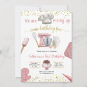Invitation Anniversaire de Girl Pink Baking (Devant)