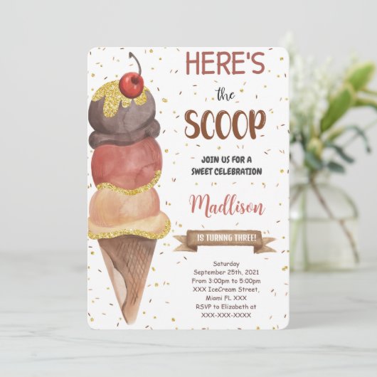 Invitation anniversaire de glace éditable (Debout devant)