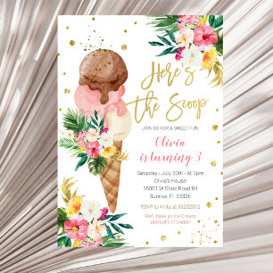 Invitation Anniversaire de glace tropicale