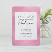 Invitation Anniversaire de Glam Pink Ombre (Debout devant)