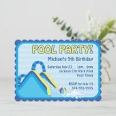 Invitation Anniversaire de glissière d'eau (Debout devant)