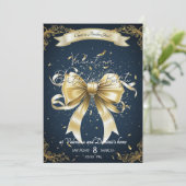 Invitation Anniversaire de Golden Bow | Fête élégante (Debout devant)