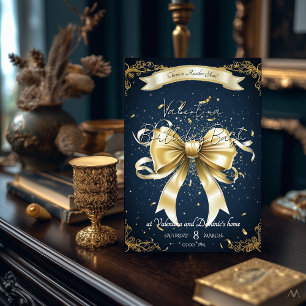Invitation Anniversaire de Golden Bow   Fête élégante