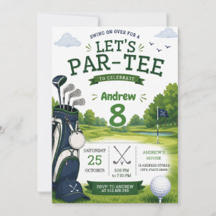 Invitation Anniversaire de golf moderne personnalisé