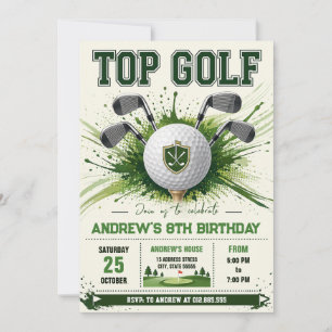 Invitation Anniversaire de golf moderne personnel