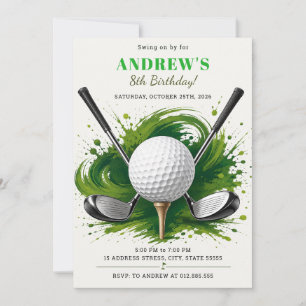 Invitation Anniversaire de golf numérique personnalisé