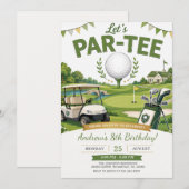 Invitation Anniversaire de golf personnel (Devant / Derrière)