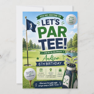 Invitation Anniversaire de golf sportif personnalisé