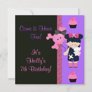 Invitation Anniversaire de Goth Girlie Cupcake