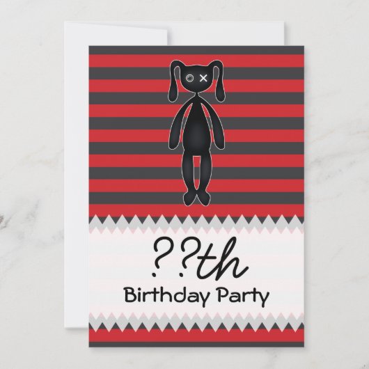 Invitation Anniversaire de Goth Red et de Black Bunny (Devant)