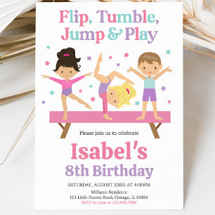 Invitation Anniversaire de Gymnastique Jump Tumble