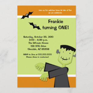 Invitation Anniversaire de Halloween 5x7 Frankenstein Invitat