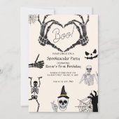 Invitation Anniversaire de Halloween Boo Skeleton (Devant)