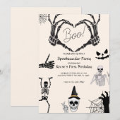 Invitation Anniversaire de Halloween Boo Skeleton (Devant / Derrière)