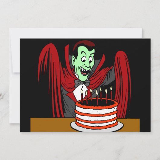Invitation Anniversaire de Halloween de vampire de Dracula (Devant)