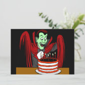Invitation Anniversaire de Halloween de vampire de Dracula (Debout devant)