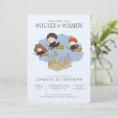 Invitation Anniversaire de Harry Potter et Hogwarts (Debout devant)