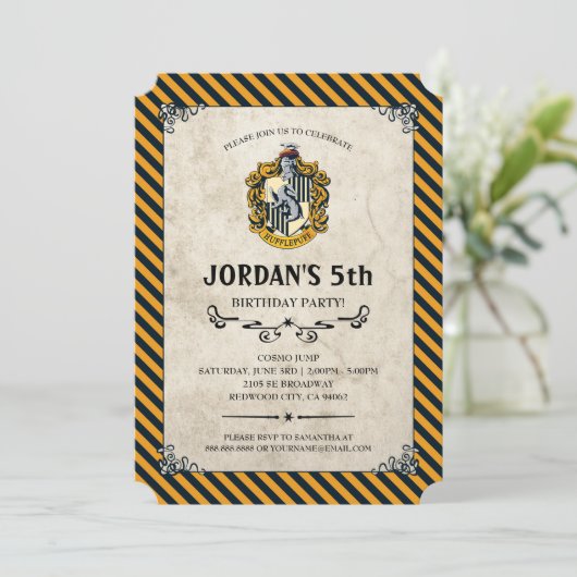 Invitation Anniversaire de Harry Potter | Hufflepuff (Debout devant)