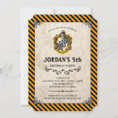 Invitation Anniversaire de Harry Potter | Hufflepuff (Devant)