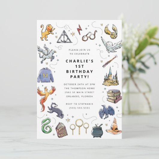Invitation Anniversaire de Harry Potter Icon (Debout devant)