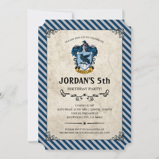 Invitation Anniversaire de Harry Potter | Ravenclaw (Devant)