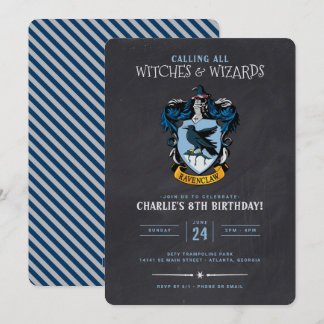 Invitation Anniversaire de Harry Potter | Ravenclaw Chalkboar