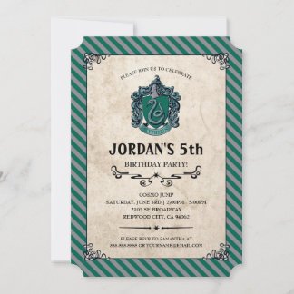 Invitation Anniversaire de Harry Potter | Slytherine