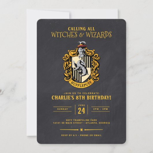 Invitation Anniversaire de Harry Potter | Tableau de bord de  (Devant)