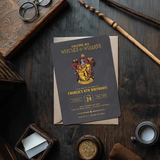 Invitation Anniversaire de Harry Potter | Tableau noir Gryffi
