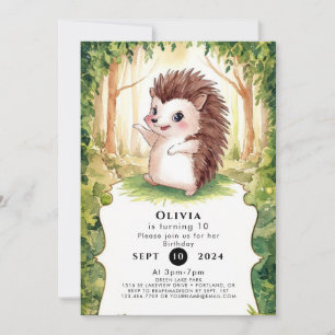 Invitation Anniversaire de Hérisson Boho Enchanted