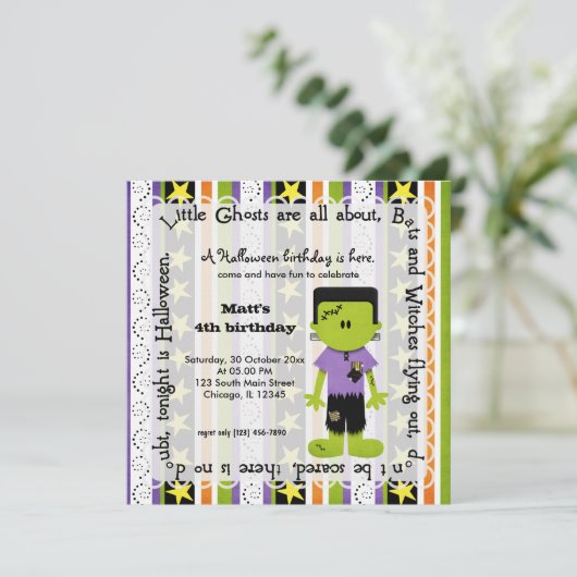 Invitation Anniversaire de Hocus Pocus Frankenstein (Debout devant)