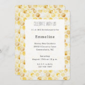 Invitation Anniversaire de Honeycomb jaune or (Devant / Derrière)