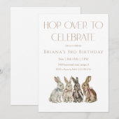 Invitation Anniversaire de Hop Over Bunny (Devant / Derrière)