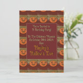 Invitation Anniversaire de Jack-o'-lantern Halloween (Debout devant)