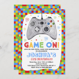 Invitation Anniversaire de jeu vidéo d'invitation