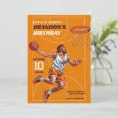 Invitation Anniversaire de joueur de basket-ball   (Debout devant)