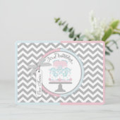 Invitation Anniversaire de jumeaux de cravate et de tutu (Debout devant)