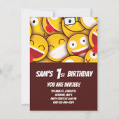 Invitation Anniversaire de Kawaii Cute Emoji (Dos)