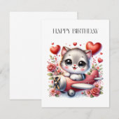 Invitation Anniversaire de Kitten Pilot (Devant / Derrière)