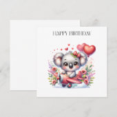 Invitation Anniversaire de Koala Volant (Devant / Derrière)