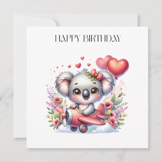 Invitation Anniversaire de Koala Volant (Devant)