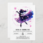 Invitation Anniversaire de la Ballerina imprimable de la dans (Devant / Derrière)