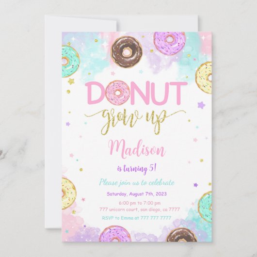 Invitation Anniversaire de la beigne douce (Devant)