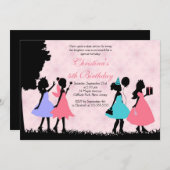 Invitation Anniversaire de la belle princesse rose (Devant / Derrière)