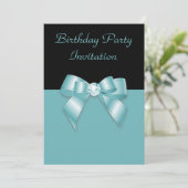 Invitation Anniversaire de la bow en diamant noir et Turquois (Debout devant)