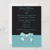 Invitation Anniversaire de la bow en diamant noir et Turquois (Dos)