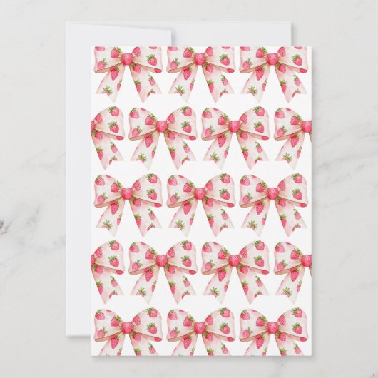 Invitation Anniversaire de la Bow fraise (Dos)