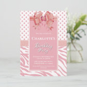 Invitation Anniversaire de la Bow rose (Debout devant)