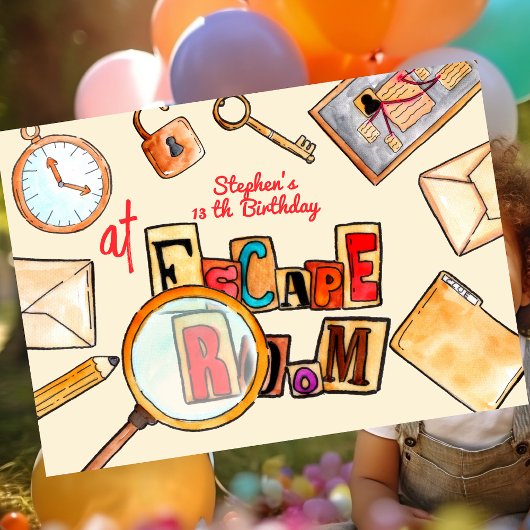 Invitation Anniversaire de la chambre d'évasion