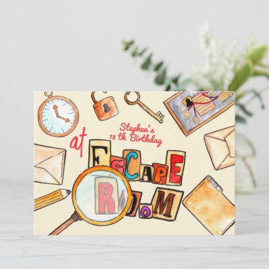 Invitation Anniversaire de la chambre d'évasion (Debout devant)